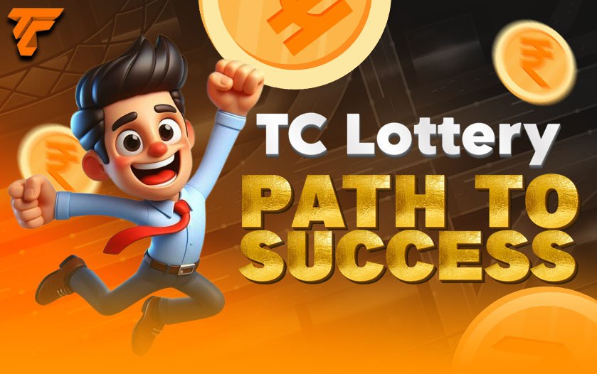 an image of a man promoting tc lottery and its path to success and winning
